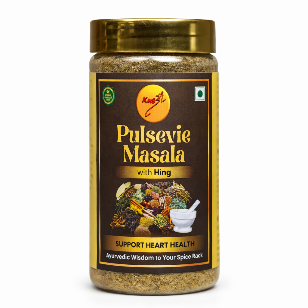 Pulsevie Masala with Hing by Kusom Spiceutical — Ayurvedic spice blend for heart health, cholesterol and blood pressure support